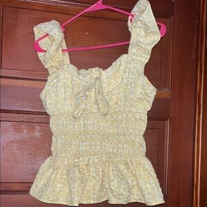 Yellow Floral Women's Top